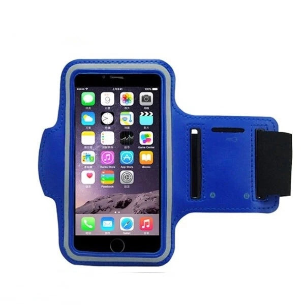 Fascia da Braccio Sportiva Porta Smartphone Universale fino 6,5", Neoprene Lycra, Striscia Riflettente, 7 Colori