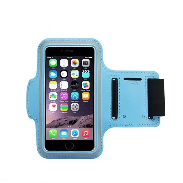 Fascia da Braccio Sportiva Porta Smartphone Universale fino 6,5", Neoprene Lycra, Striscia Riflettente, 7 Colori
