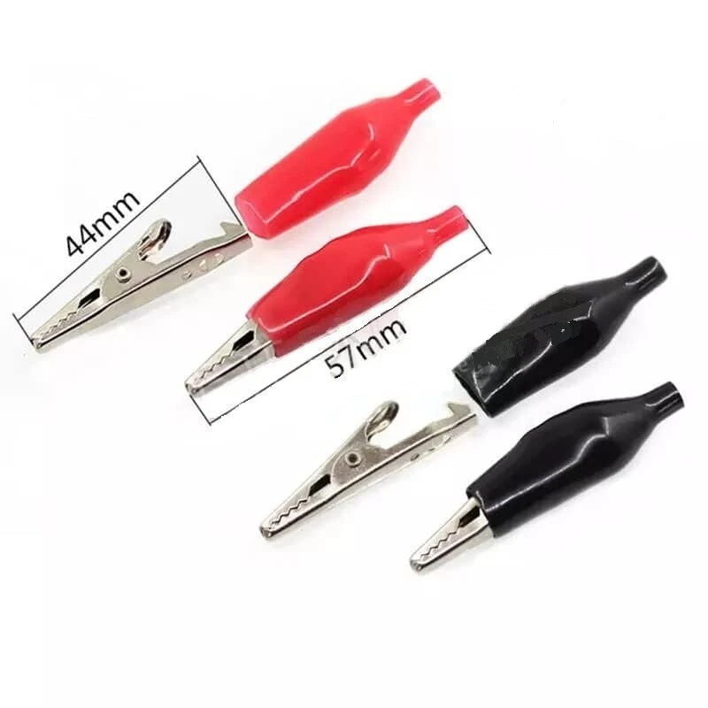 20 Pinze Coccodrillo Rosso e Nero, Morsetti a Clip per Tester, 28/35/44mm
