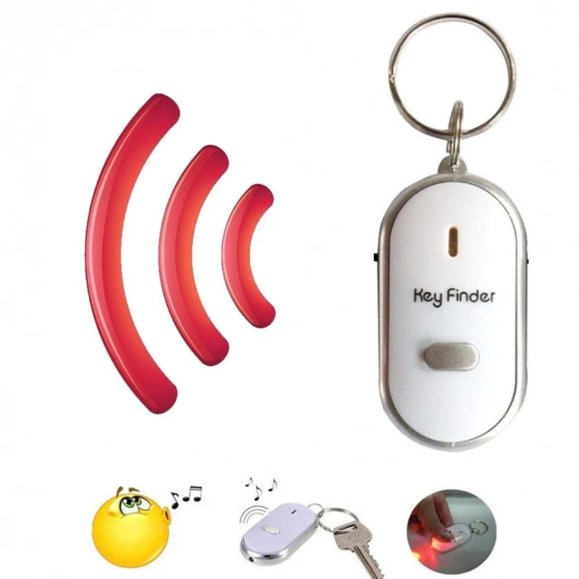 Localizzatore Portachiavi LED e Controllo Vocale, Portata 7m, Torcia LED Integrata, 4 Colori