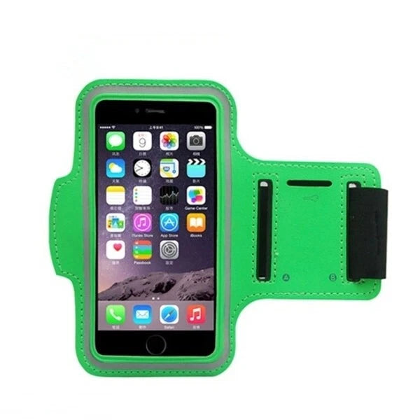 Fascia da Braccio Sportiva Porta Smartphone Universale fino 6,5", Neoprene Lycra, Striscia Riflettente, 7 Colori