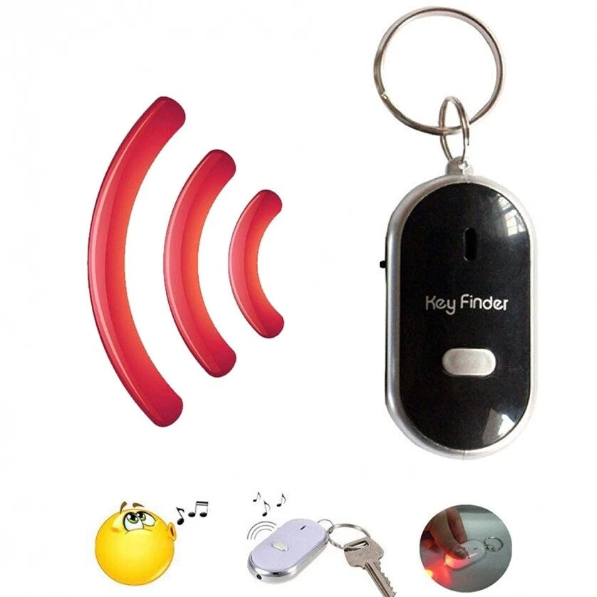 Localizzatore Portachiavi LED e Controllo Vocale, Portata 7m, Torcia LED Integrata, 4 Colori