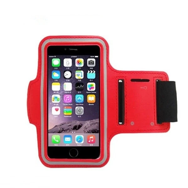 Fascia da Braccio Sportiva Porta Smartphone Universale fino 6,5", Neoprene Lycra, Striscia Riflettente, 7 Colori
