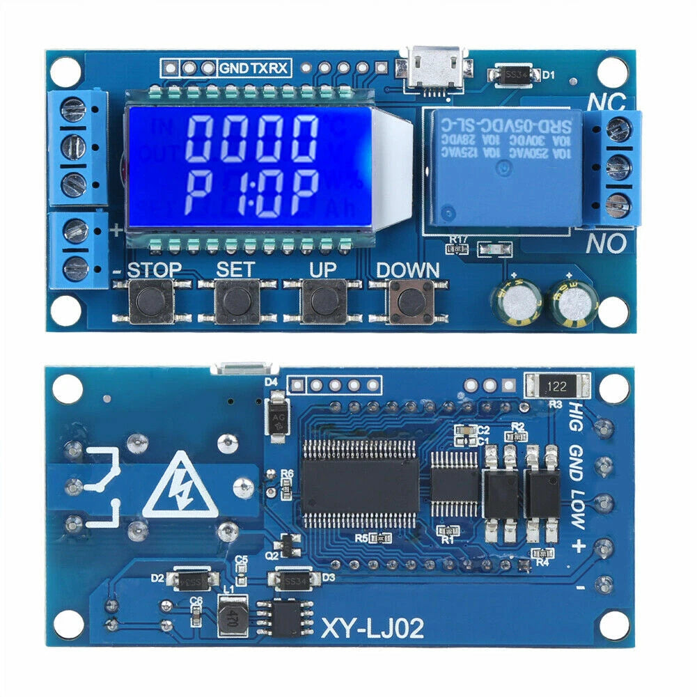 5V interruttore Relè Modulo temporizzazione LCD di circuito timer acc. spegn.