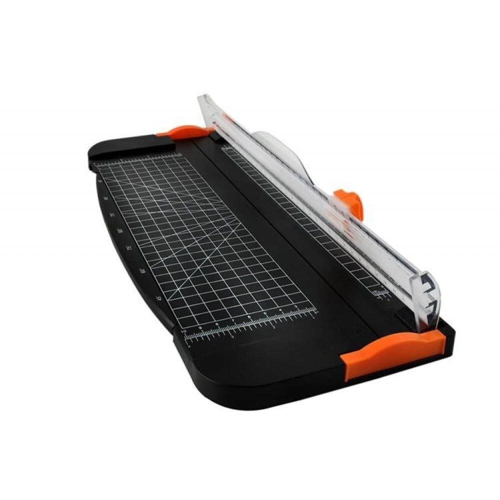 Taglierina a Ghigliottina Formato A3, 12 Fogli 80g/m², Scala cm/Pollici, Angoli 45-90°, Lama Intercambiabile