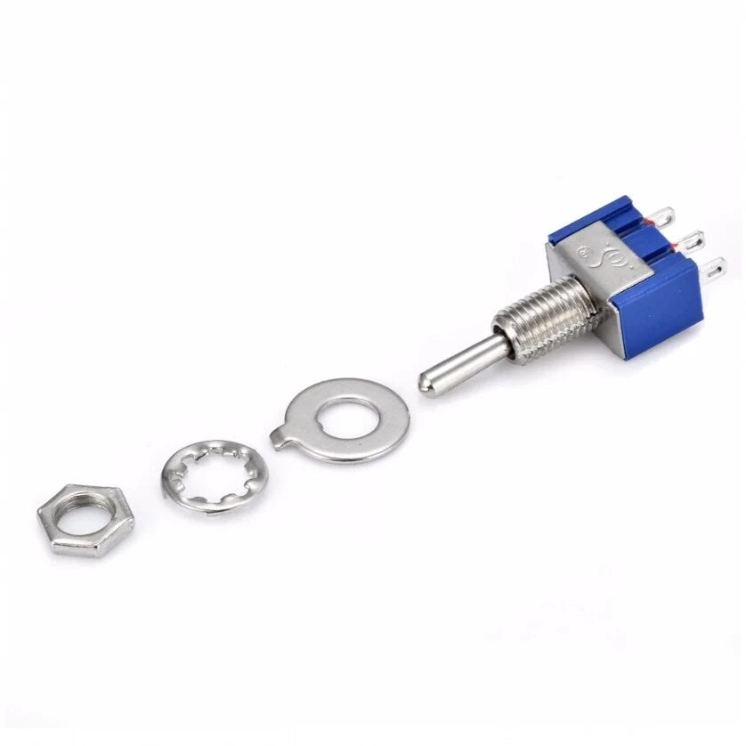 Interruttore a Levetta ON-OFF da Pannello a Saldare, 125VAC/6A, 20.000 Cicli, -55°/+85°C, 13x8mm