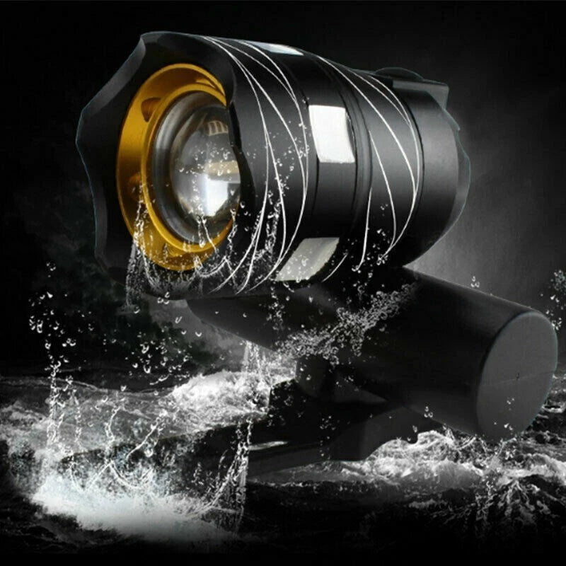 FARO A LED PER BICICLETTA POTENTE LUCE ANTERIORE 15000 LUMEN + ZOOM REGOLABILE