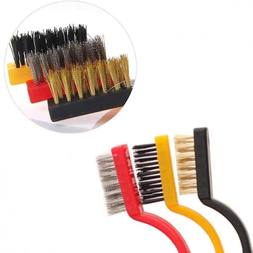 Spazzole in acciaio set 3 spazzole kit raschietti metallo rame, ferro, ottone