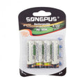 Set 4 Batterie AA Stilo NiMH Ricaricabili 4700mAh, Senza Effetto Memoria, Ricarica Rapida ~4,5h
