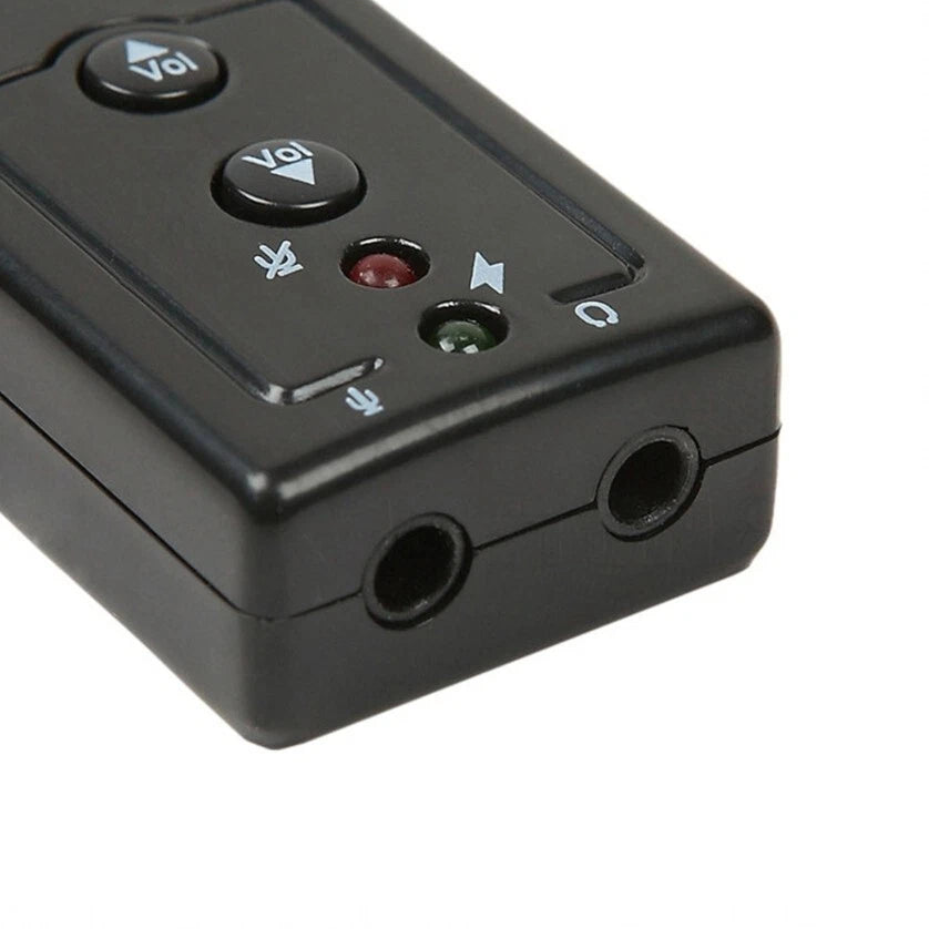 Scheda Audio USB Esterna 7.1 Virtual Surround, 4 Tasti, 2 LED, Plug&Play, per PC Notebook Mac Linux