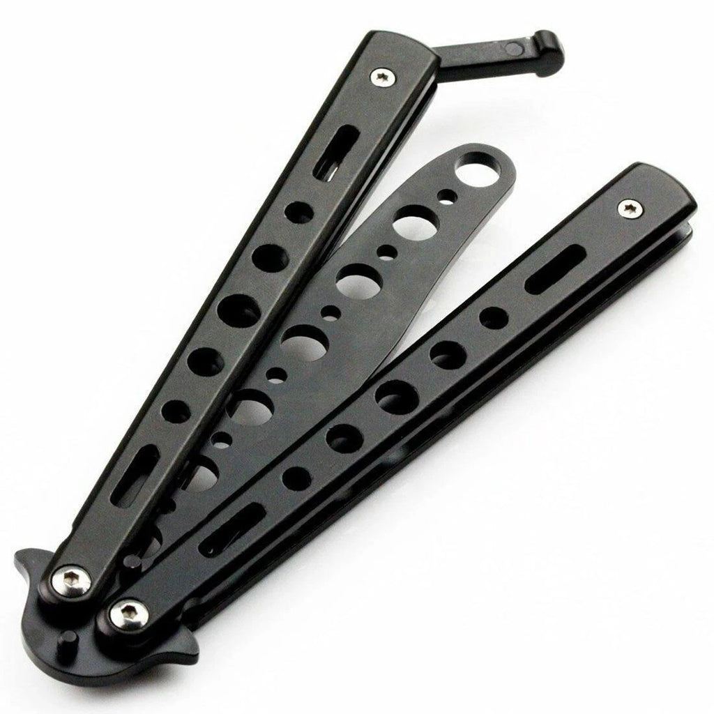 Coltello a farfalla in metallo senza lama allenamento esercitazione pieghevole