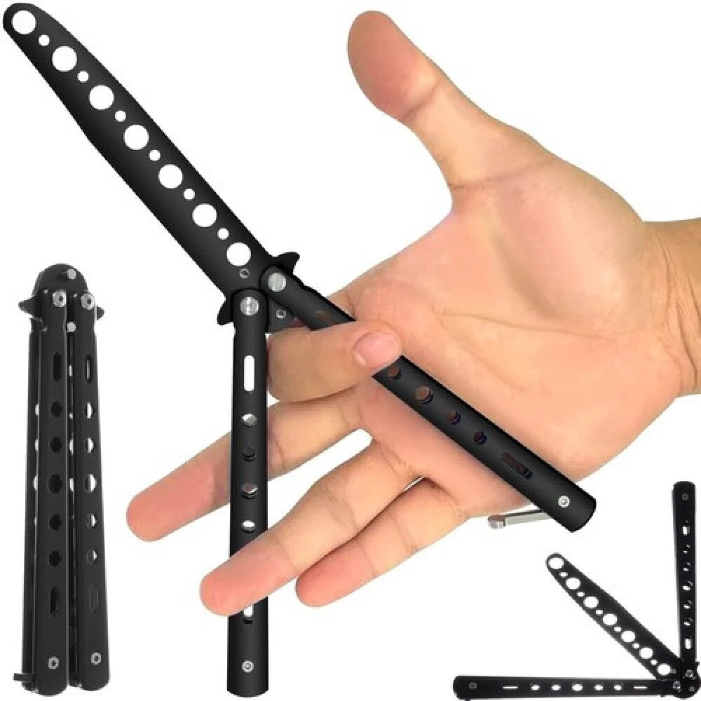 Coltello a farfalla in metallo senza lama allenamento esercitazione pieghevole