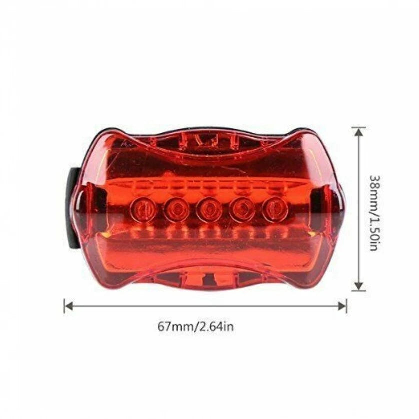 Kit Luci Bici LED Anteriore Barra + Posteriore 5 LED 7 Modalità, 12h+50h, Visibilità 1000m, Certificato CE