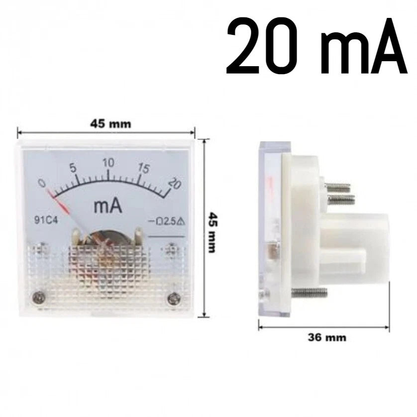 Amperometro analogico di tensione dc da pannello corrente continua