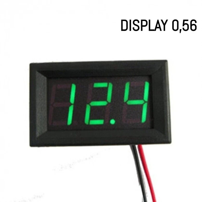 Voltmetro digitale 4,5-30v led verde, per pannello auto,moto,camper,imbarcazioni