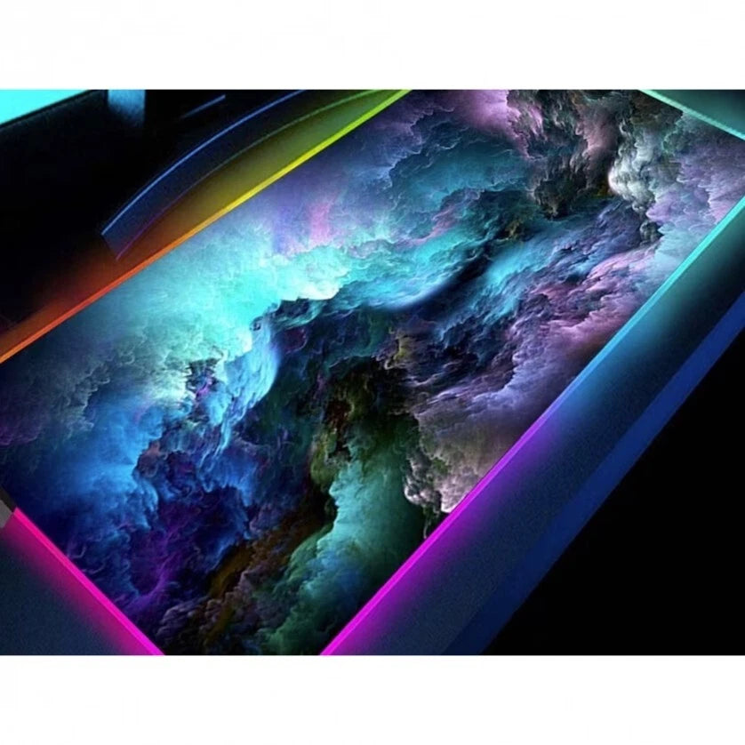Tappetino mouse gaming led illuminato rgb 800x300 mm pc mous pad apple mac