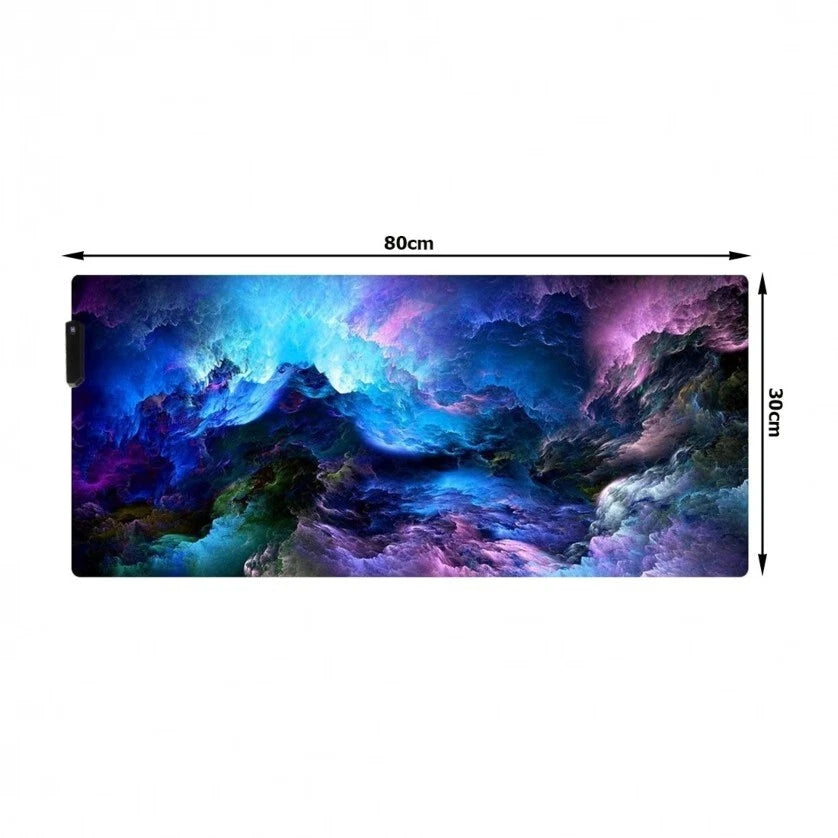 Tappetino mouse gaming led illuminato rgb 800x300 mm pc mous pad apple mac