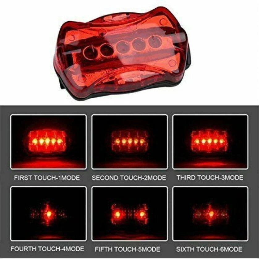 Kit Luci Bici LED Anteriore Barra + Posteriore 5 LED 7 Modalità, 12h+50h, Visibilità 1000m, Certificato CE