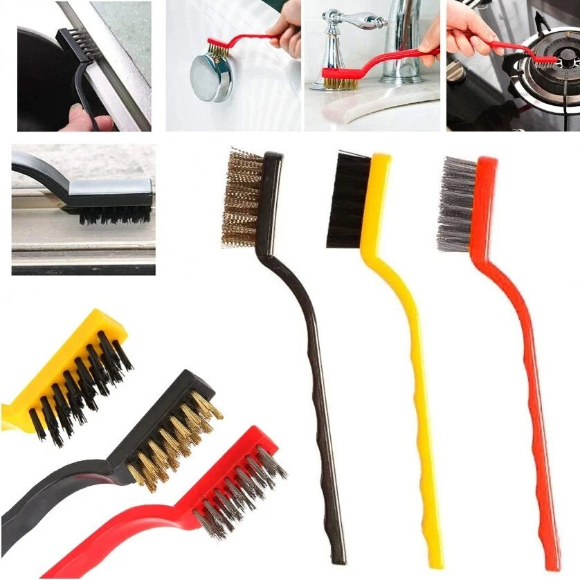 Spazzole in acciaio set 3 spazzole kit raschietti metallo rame, ferro, ottone