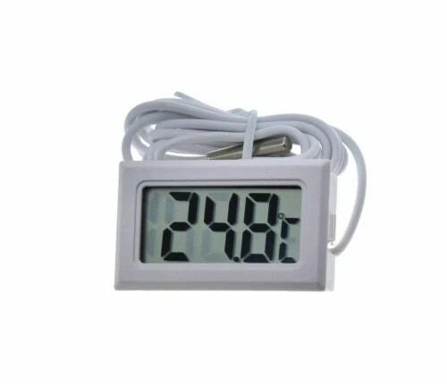 Termometro Digitale LCD con Sonda Impermeabile 1m, -50°/+70°C, per Frigo Freezer Acquario Ambiente