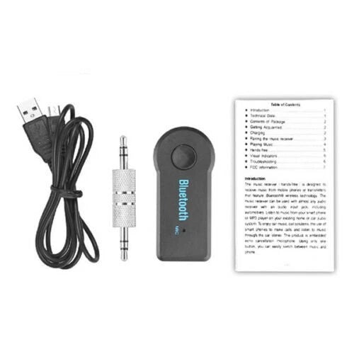 Ricevitore Bluetooth 3.0 AUX Jack 3,5mm, A2DP, Portata 10m, Batteria Integrata, per Stereo HiFi Auto