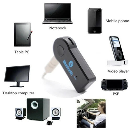 Ricevitore Bluetooth 3.0 AUX Jack 3,5mm, A2DP, Portata 10m, Batteria Integrata, per Stereo HiFi Auto