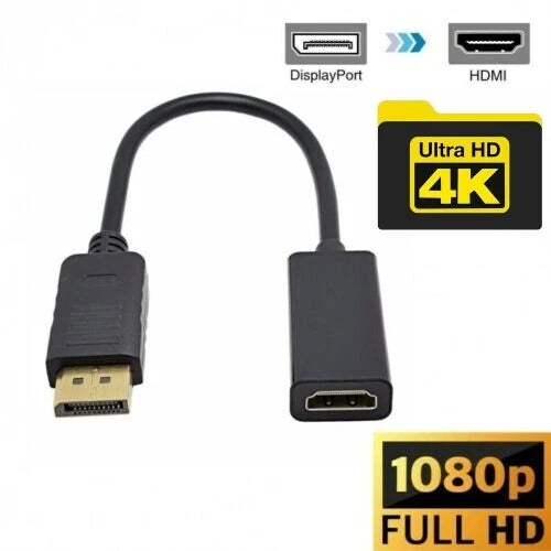 Adattatore DisplayPort a HDMI 1080p, Audio e Video, Connettori Dorati, per PC Monitor TV Proiettore