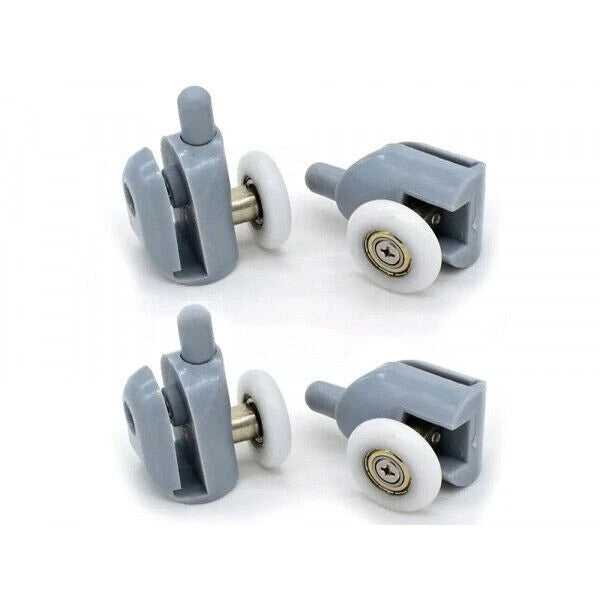 Set 8 Rulli di Ricambio per Box Doccia Porta Scorrevole, Ø23mm, Plastica e Acciaio, Universale