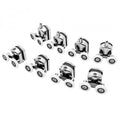 Kit 8 Rulli Doppi Cromati per Box Doccia Porta Scorrevole, Ø23mm, Vetro 4-6mm, con 8 Paracolpi