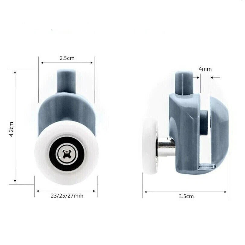 Set 8 Rulli di Ricambio per Box Doccia Porta Scorrevole, Ø23mm, Plastica e Acciaio, Universale