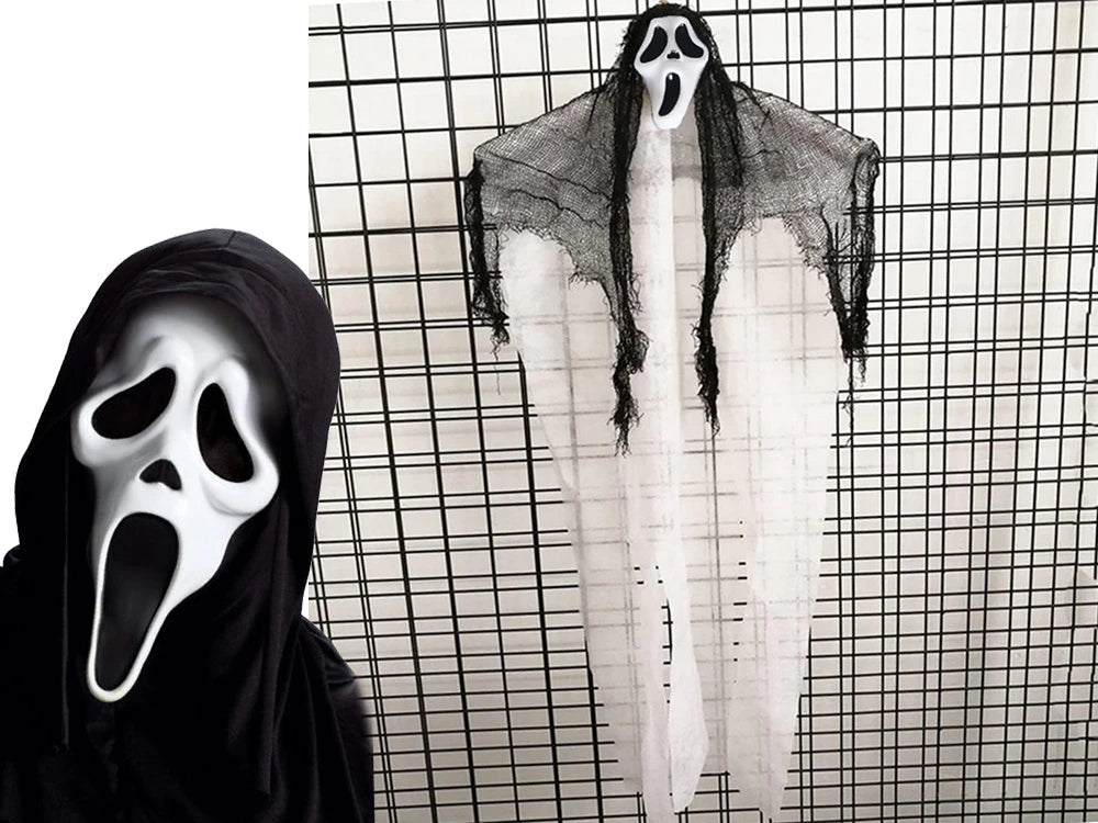 Decorazione Halloween Fantasma da Appendere | 90 cm | Scheletro Urla