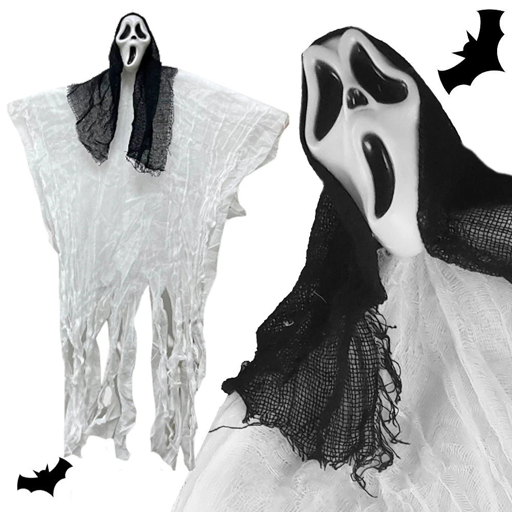 Decorazione Halloween Fantasma da Appendere | 90 cm | Scheletro Urla