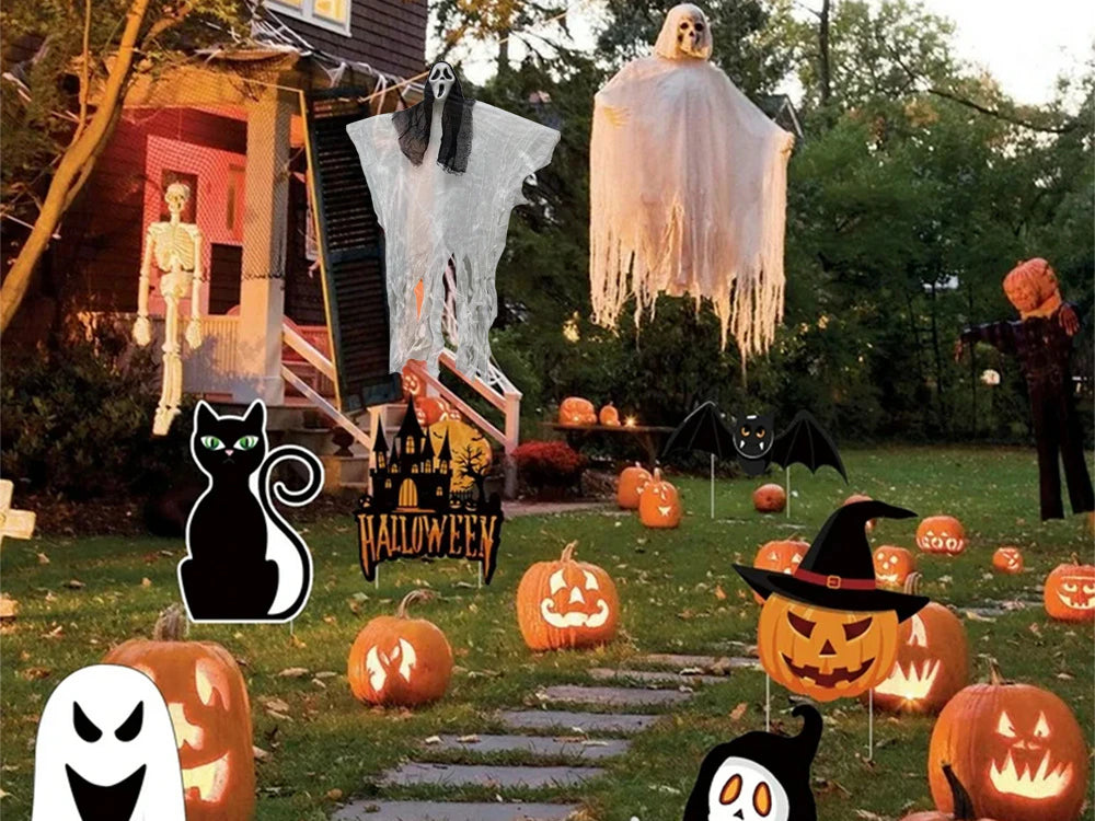 Decorazione Halloween Fantasma da Appendere | 90 cm | Scheletro Urla