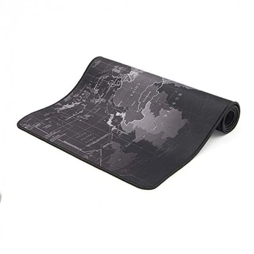 Mousepad Gaming XXL 880x300mm, Mappa del Mondo, Gomma Antiscivolo, Impermeabile, Bordi Cuciti