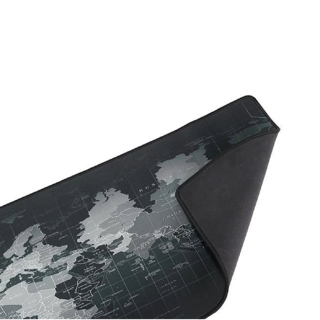 Mousepad Gaming XXL 880x300mm, Mappa del Mondo, Gomma Antiscivolo, Impermeabile, Bordi Cuciti