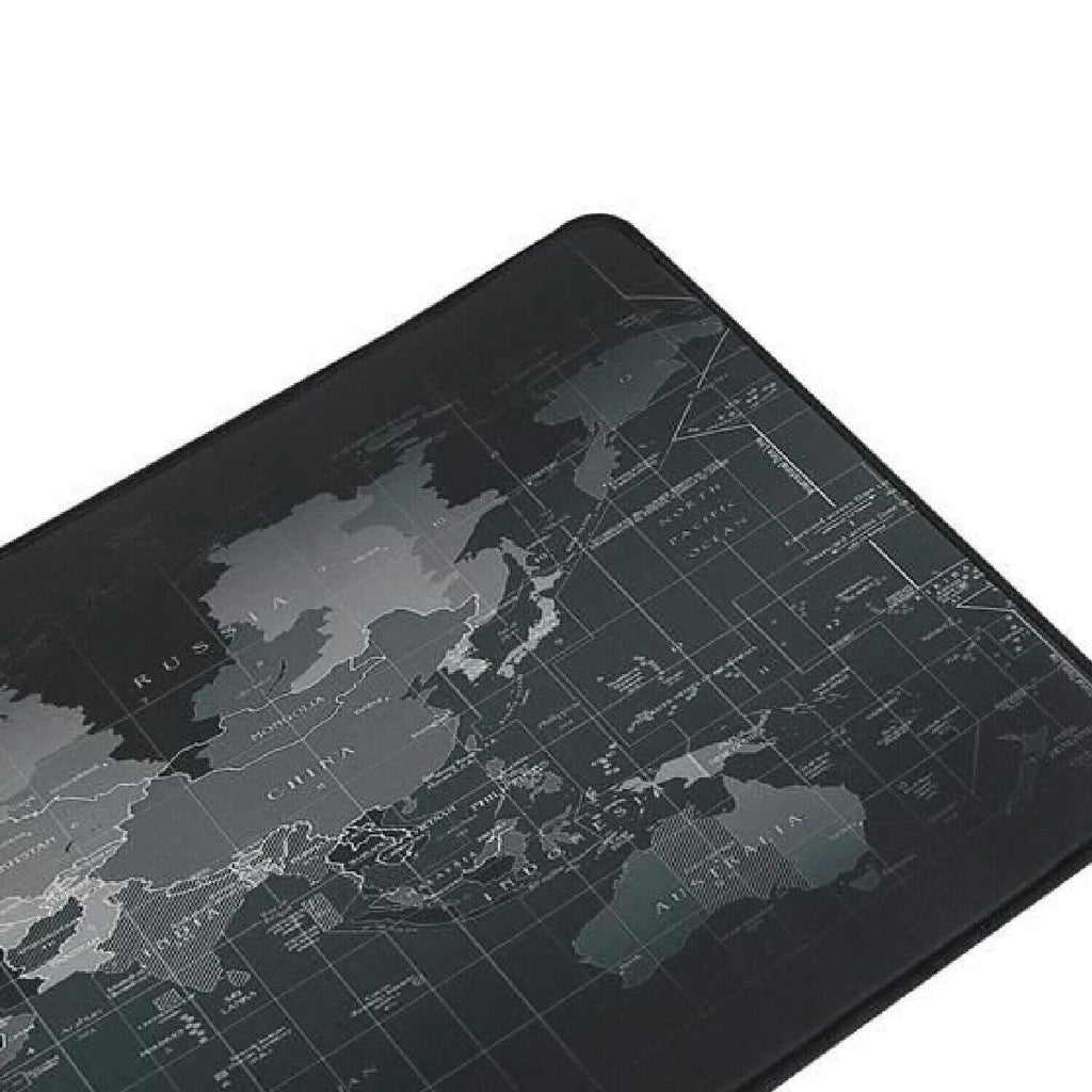 Mousepad Gaming XXL 880x300mm, Mappa del Mondo, Gomma Antiscivolo, Impermeabile, Bordi Cuciti