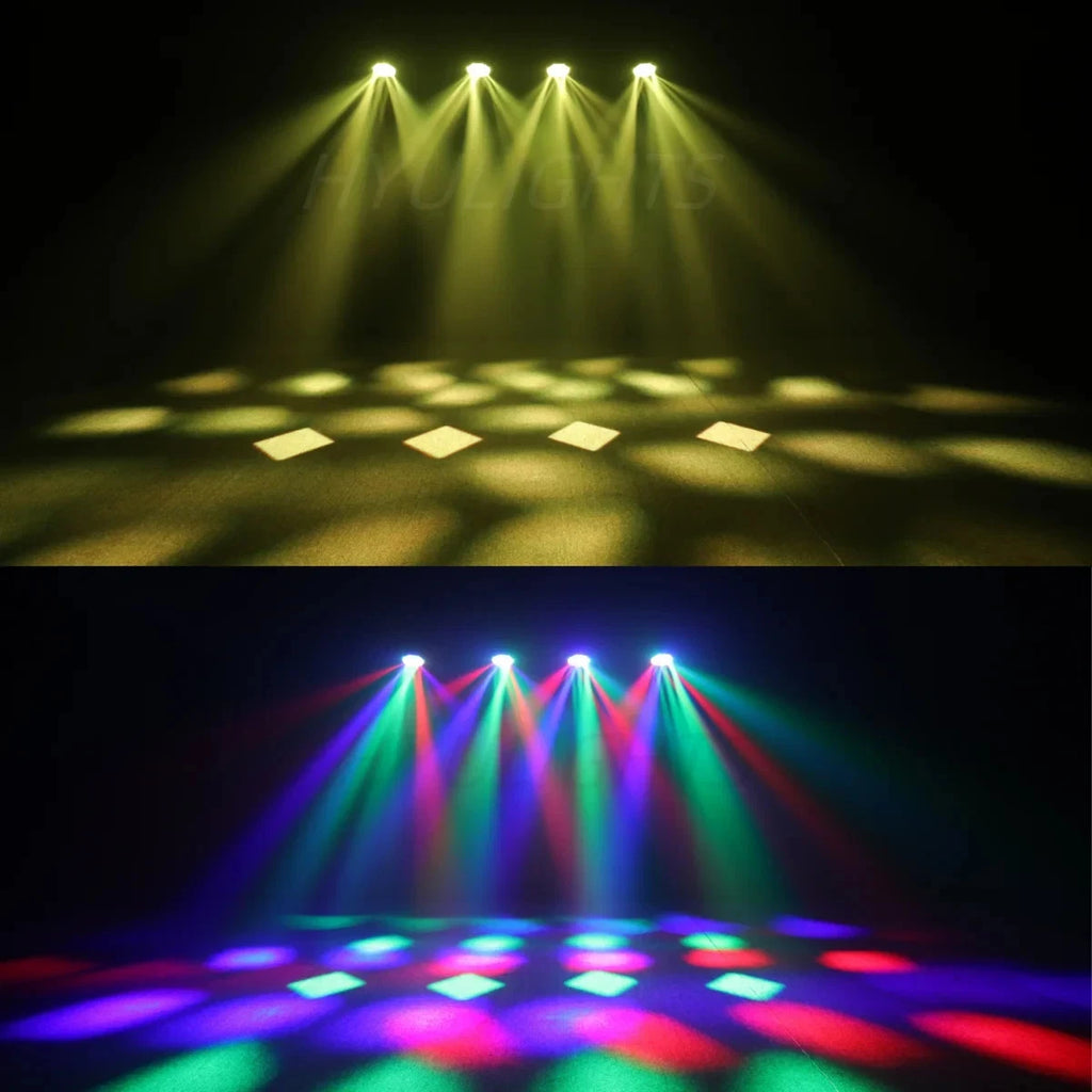 Testa Mobile LED 300W, 7x40W RGBW 4in1, Zoom 3-60°, DMX512, Schermo LCD, per Discoteche e Club