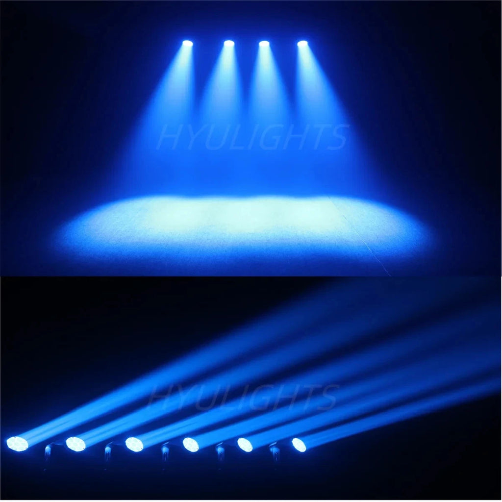 Testa Mobile LED 300W, 7x40W RGBW 4in1, Zoom 3-60°, DMX512, Schermo LCD, per Discoteche e Club