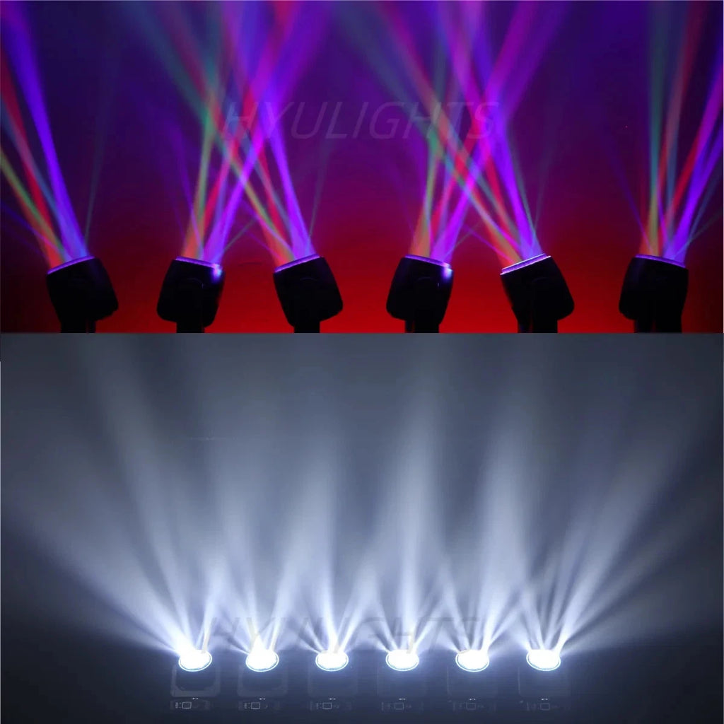 Testa Mobile LED 300W, 7x40W RGBW 4in1, Zoom 3-60°, DMX512, Schermo LCD, per Discoteche e Club