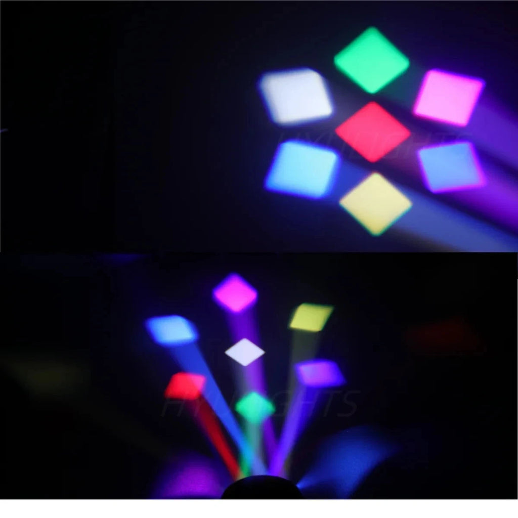 Testa Mobile LED 300W, 7x40W RGBW 4in1, Zoom 3-60°, DMX512, Schermo LCD, per Discoteche e Club