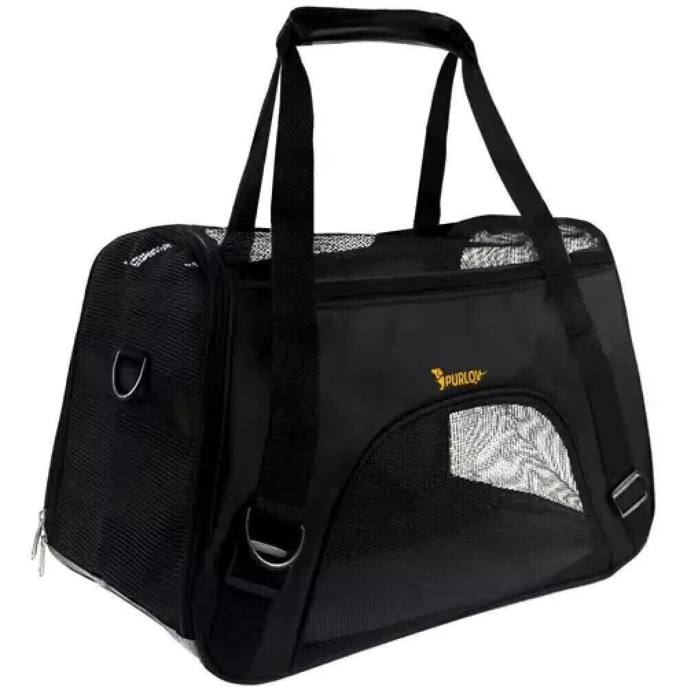 Trasportino Borsa da Viaggio per Cane Gatto Coniglio, Max 8kg, 30x25x50cm, Ventilato, con Tracolla