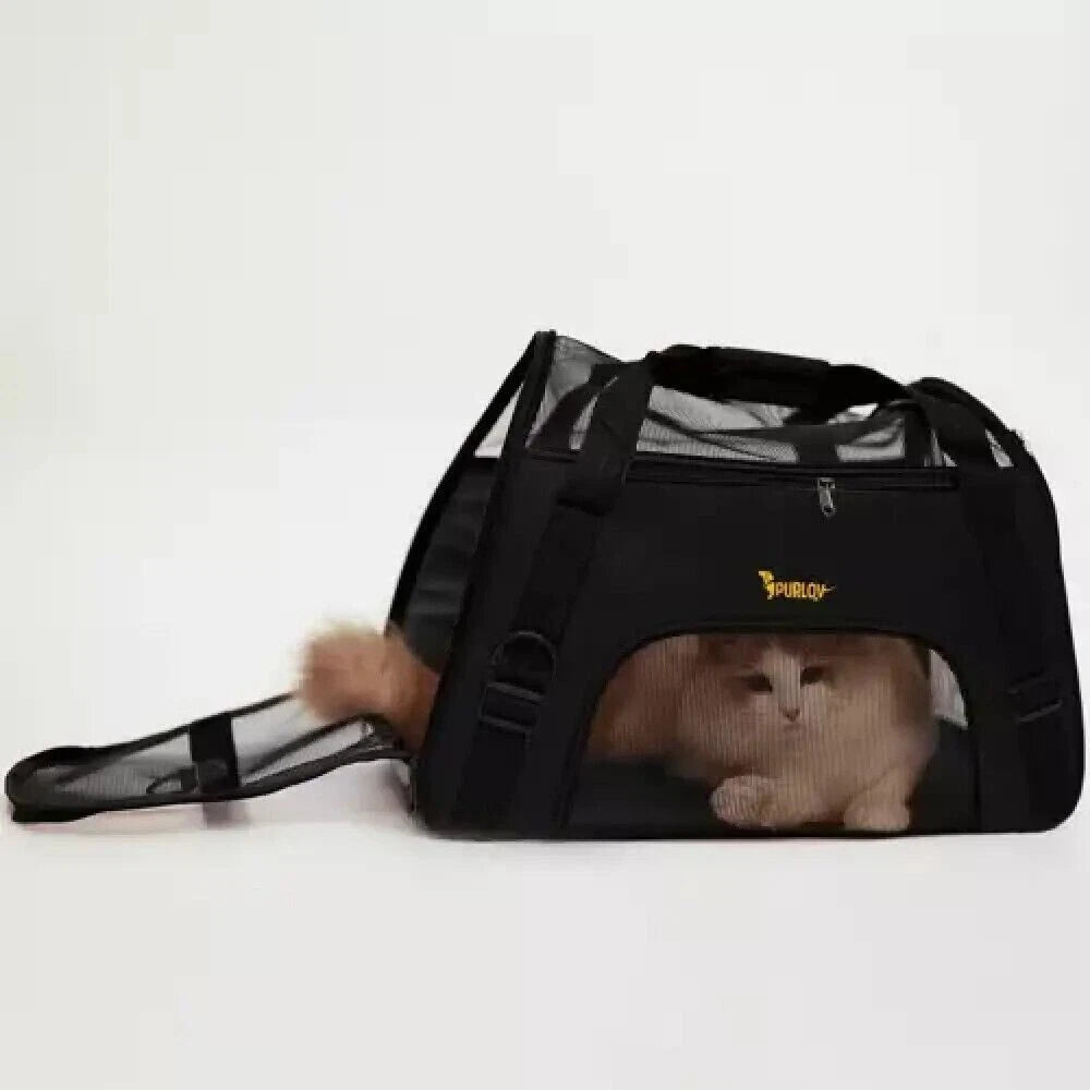 Trasportino Borsa da Viaggio per Cane Gatto Coniglio, Max 8kg, 30x25x50cm, Ventilato, con Tracolla