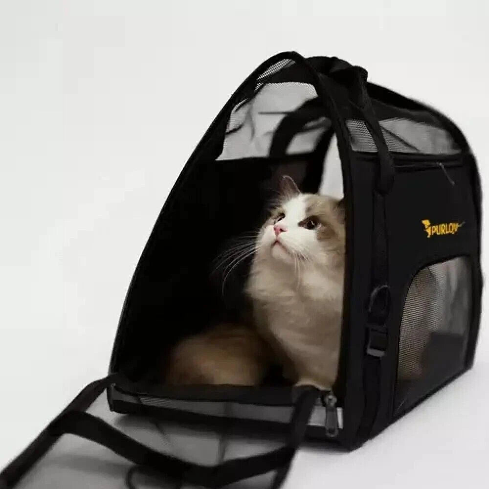 Trasportino Borsa da Viaggio per Cane Gatto Coniglio, Max 8kg, 30x25x50cm, Ventilato, con Tracolla