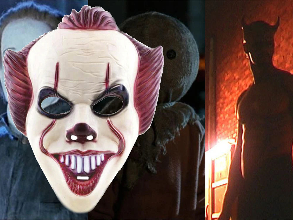 Maschera Halloween Clown Pennywise IT | Taglia Unica | Bianca
