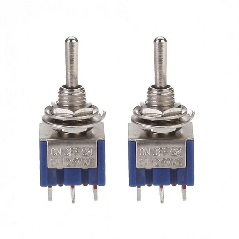 2x INTERRUTTORE A LEVETTA ON-OFF-ON DEVIATORE SWITCH 3 POSIZIONI ON-OFF-ON  –
